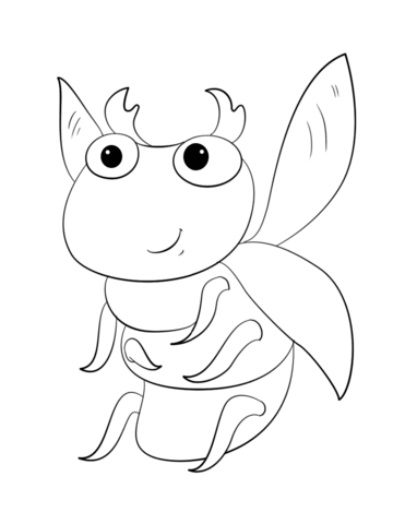 Cute Cartoon Bug Coloring Page